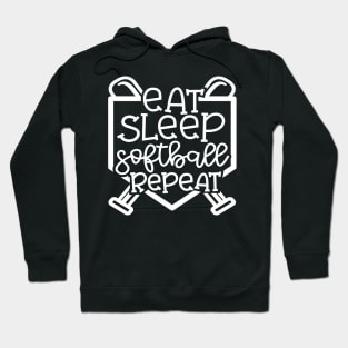 Eat Sleep Softball Repeat Cute Funny Hoodie